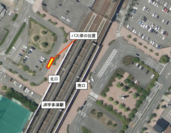 宇多津駅北口停留所の位置図