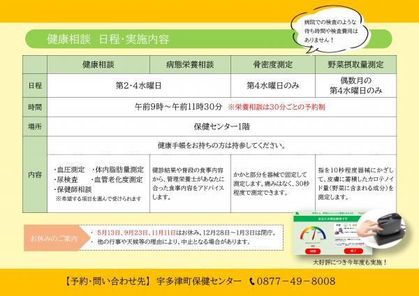 令和8年度健康相談チラシ（裏）